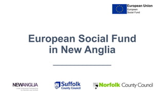 European Social Fund
in New Anglia
 