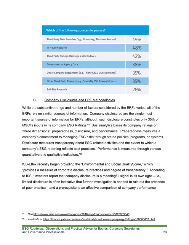 Society Of Corporate Secretaries And Governance Professionals ESG Roadmap: Observations and practical advice for boards, corporate