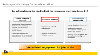 4
carbon footprint
reduction
commitment on
renewables
Reduction of GHG emissions:
• Reduction of routine flaring
• Minimis...