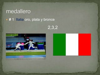 # 1  Italia oro, plata y broncemedallero2,3,2