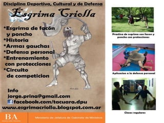 Esgrima Criolla La chuza o lanza