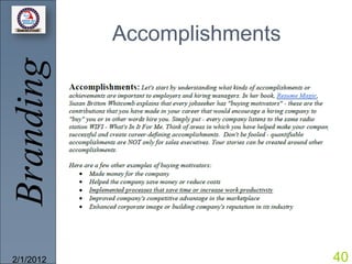 Branding   Accomplishments




2/1/2012                     40
 