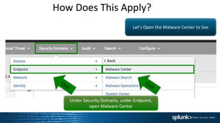 How Does This Apply?
Let’s Open the Malware Center to See
Under Security Domains, under Endpoint,
open Malware Center
 