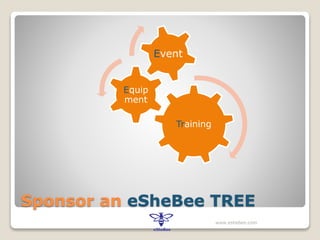 Sponsor an eSheBee TREE
Training
Equip
ment
Event
www.eshebee.com
 