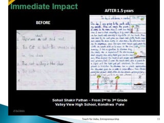Teach for India, Entrepreneurship 11
 
