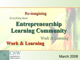 March 2008 Entrepreneurship Learning Community 