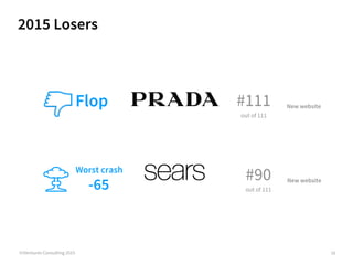 2015 Losers
©iVentures Consulting 2015
#111*
out of 111
New website
Worst crash
-65*
16
#90
out of 111
New website
Flop
* ...