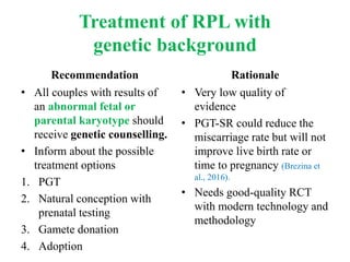 ESHRE Guideline on Recurrent Pregnancy Loss (RPL) | PPTX