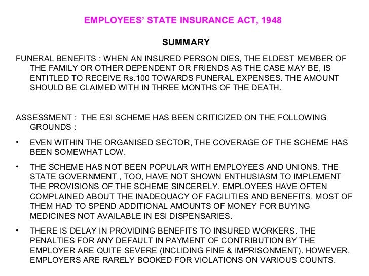 Esi Act 1948