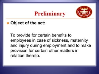 Esi act 1948 with forms attachment 