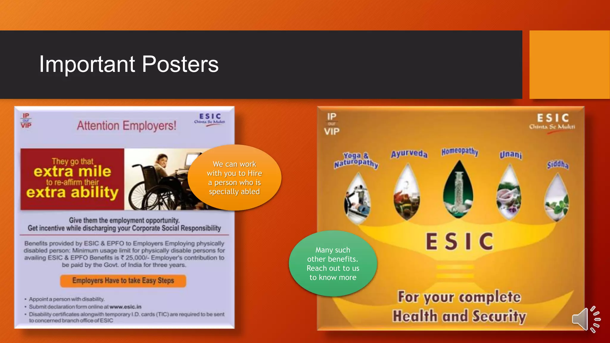 Important Posters
We can work
with you to Hire
a person who is
specially abled
Many such
other benefits.
Reach out to us
to know more
 