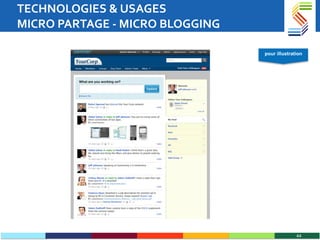 TECHNOLOGIES & USAGES  MICRO PARTAGE - MICRO BLOGGING pour illustration 