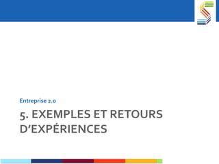 5. EXEMPLES ET RETOURS D’EXPÉRIENCES Entreprise 2.0 