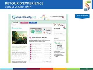 RETOUR D’EXPERIENCE VOUS ET LA RATP - RATP pour illustration 