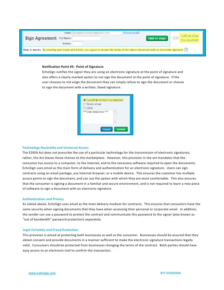 Esign Act And Echo Sign 1 Ranked E Signature
