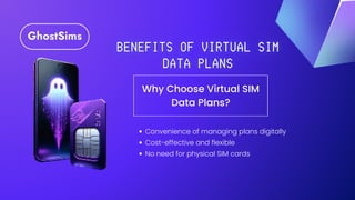 Why Choose Virtual SIM
Data Plans?
Convenience of managing plans digitally
Cost-effective and flexible
No need for physical SIM cards
 