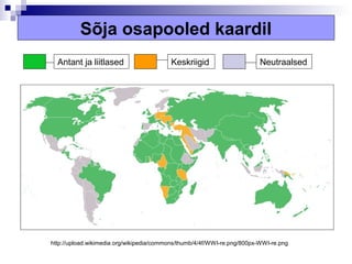 Sõja osapooled kaardil
  Antant ja liitlased                     Keskriigid                      Neutraalsed




http://upload.wikimedia.org/wikipedia/commons/thumb/4/4f/WWI-re.png/800px-WWI-re.png
 