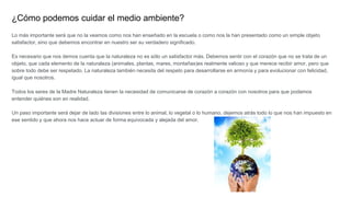 Es importante cuidar el medio ambiente | PPTX
