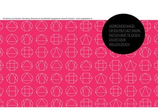 TekstMastering the Mystery
De theorie van Maslow, Herzberg, Hermans en wereldwijd engagement research als basis | www.targetpoint.nl
VERBONDENHEID
OP ÉN MET HET WERK,
WETEN WAT TE DOEN
EN DIT OOK
WILLEN DOEN
 