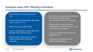 Suominen Oyj:n tulosesitys Q4 ja FY 2017