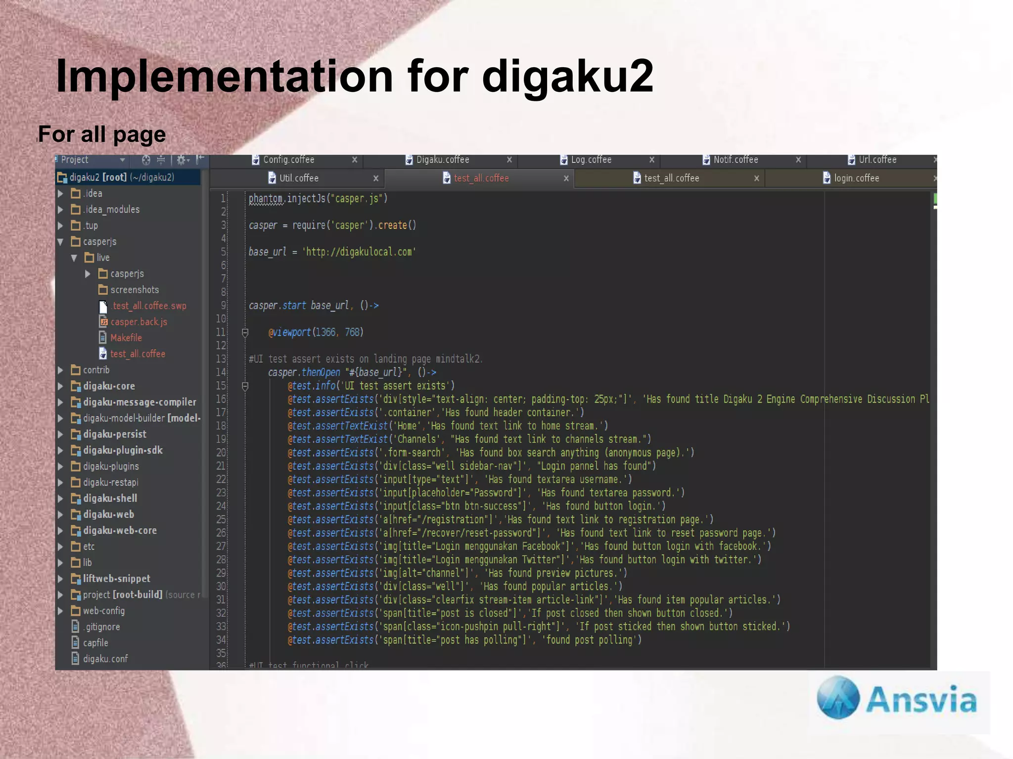 Implementation for digaku2
For all page
l