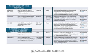 INHIBIDORES SISNTESIS
PROTEINAS
INHIBIDORES SINTESIS
ACIDOS NUCLEICOS
Nat Rev Microbiol. 2024 Oct;22(10):598-
 