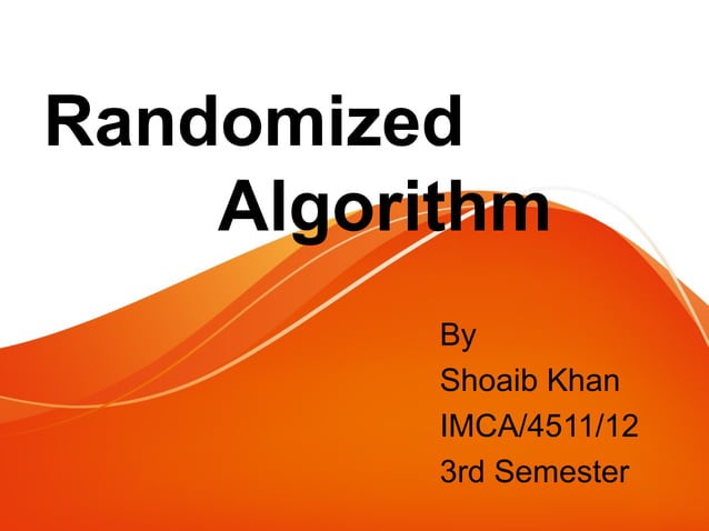 Randomized Algorithms | PPT