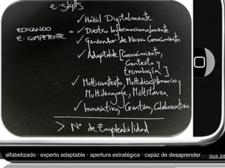 alfabetizado ∙ experto adaptable ∙ apertura estratégica ∙ capaz de desaprender 