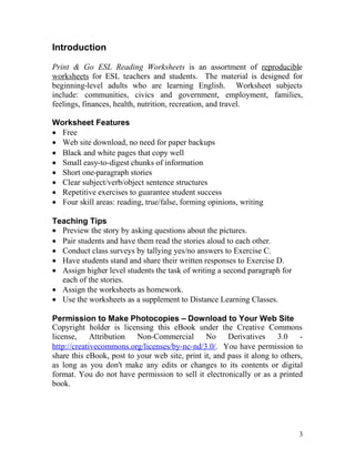 esl ebook worksheets for beggining level