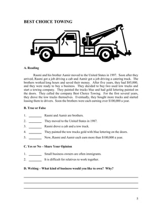 esl worksheets book 3 short stories for adult students