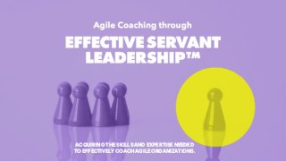 ACQUIRING THE SKILLS AND EXPERTISE NEEDED
TO EFFECTIVELY COACH AGILE ORGANIZATIONS.
 