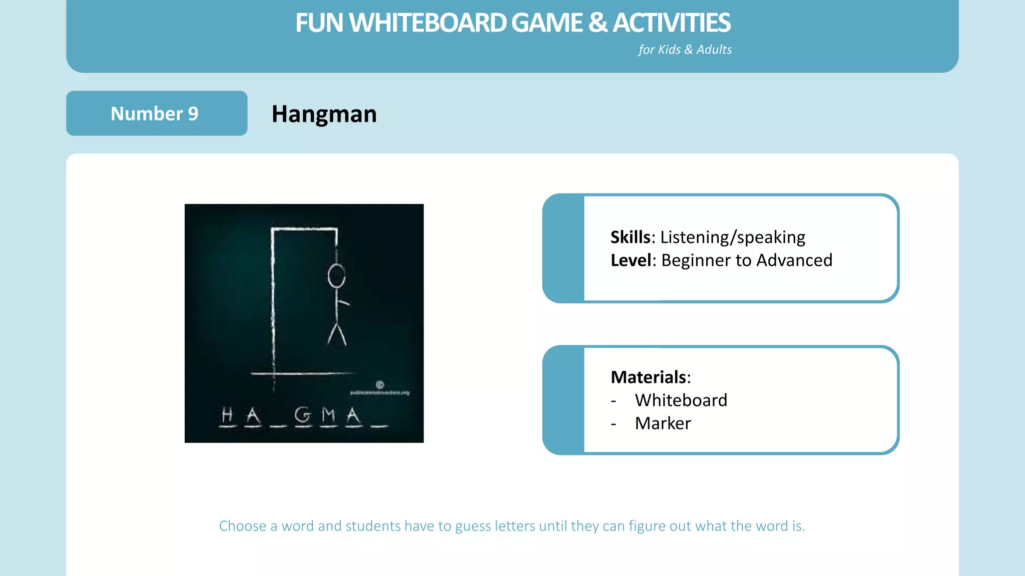 Fun ESL Whiteboard Games & Activities PPT