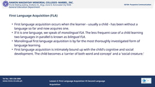 First Language Acquisition vs. Second Language Acquisition | PPTX