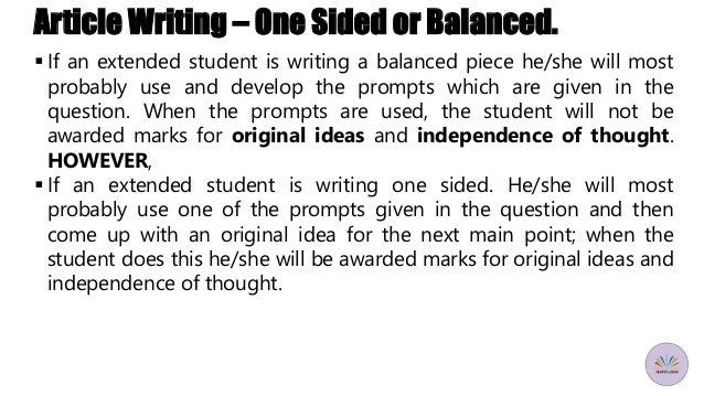 One-sided argument essays - Academic English UK