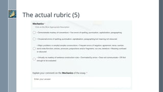 The actual rubric (5)
 