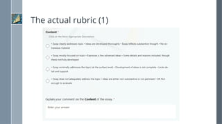 The actual rubric (1)
 