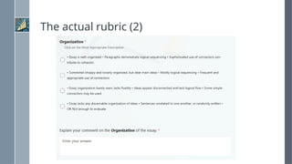 The actual rubric (2)
 