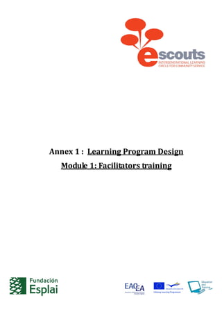 Annex	1	:		Learning	Program	Design	
Module	1:	Facilitators	training	
 