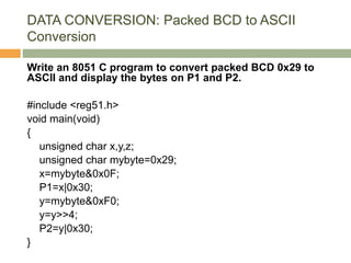 Intel 8051 Programming in C | PPT