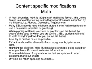 ESL Modifications Presentation | PPT