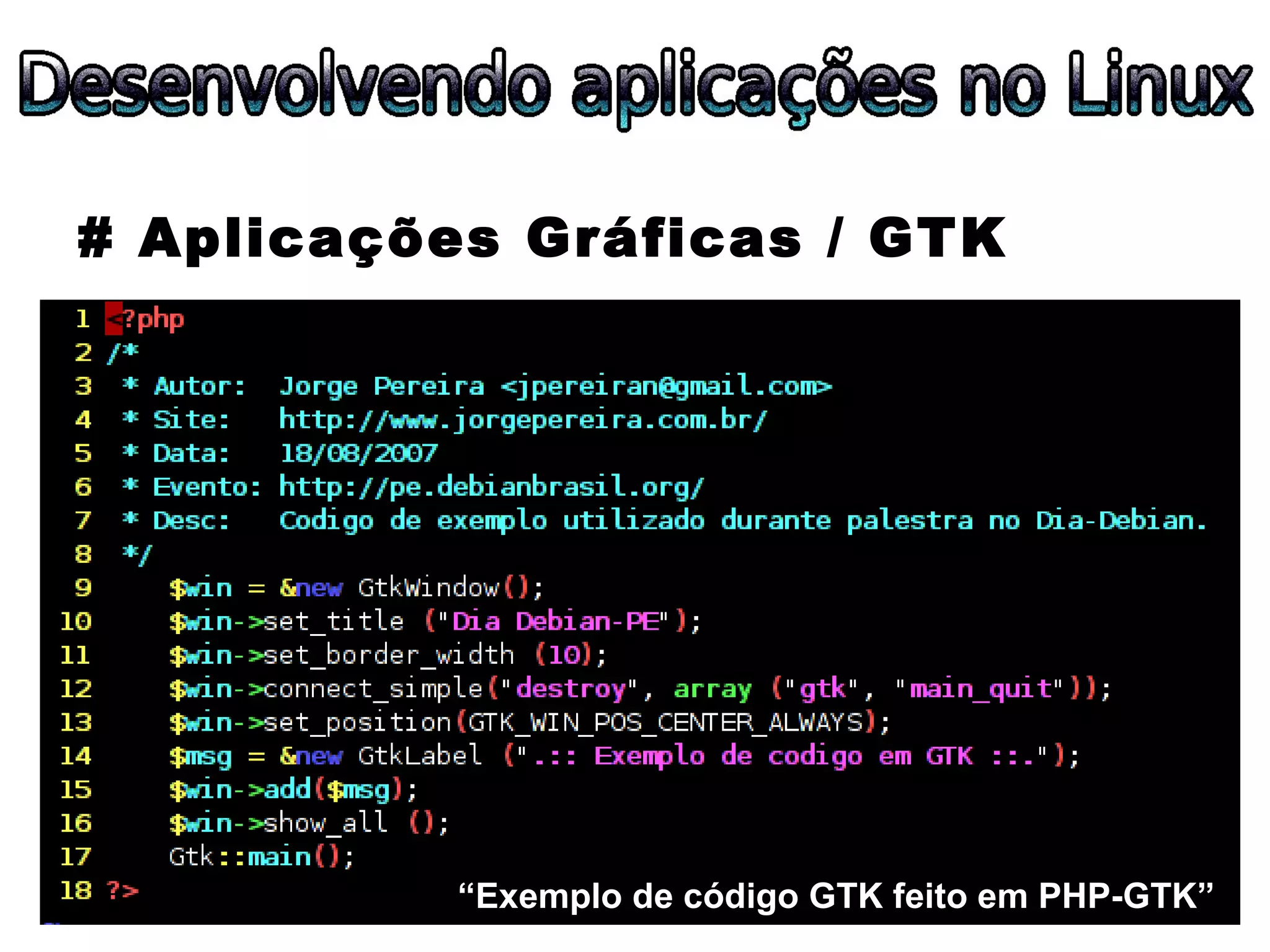 ESLPE 2008 - Desenvolvendo aplicações no Linux