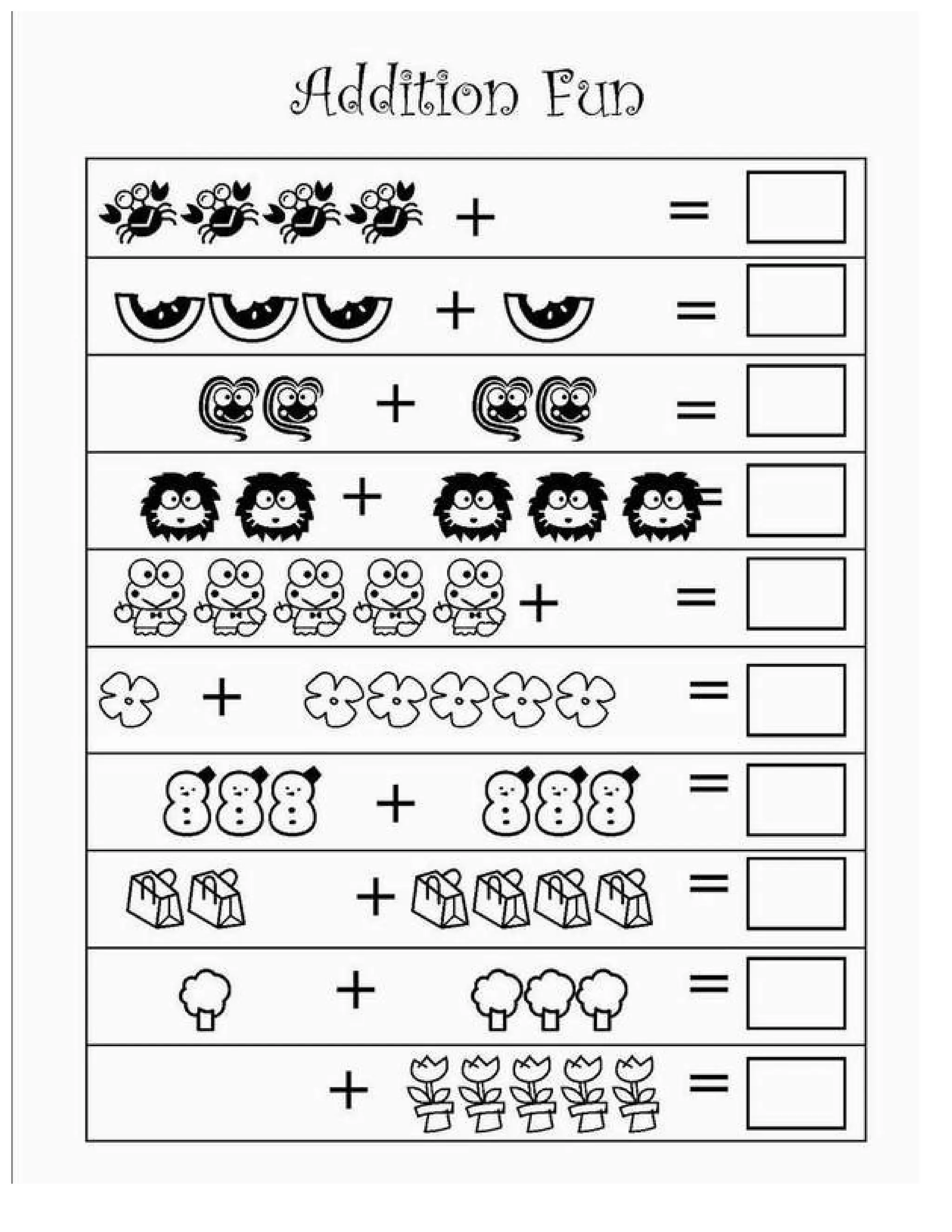 addition worksheet