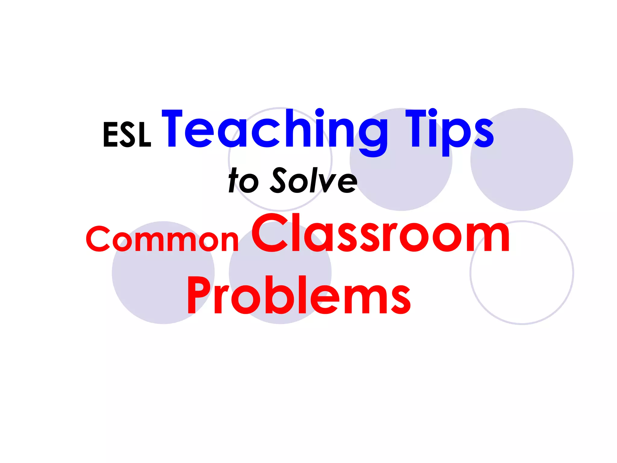 Esl Teaching Tips | PPT