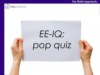The TEAM Approach®




 EE-IQ:
pop quiz
 
