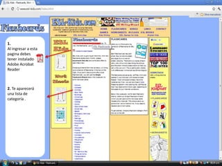 1.
Al ingresar a esta
pagina debes
tener instalado
Adobe Acrobat
Reader



2. Te aparecerá
una lista de
categoría .
 