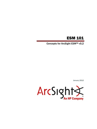 ESM 101
Concepts for ArcSight ESM™ v5.2
January 2012
 