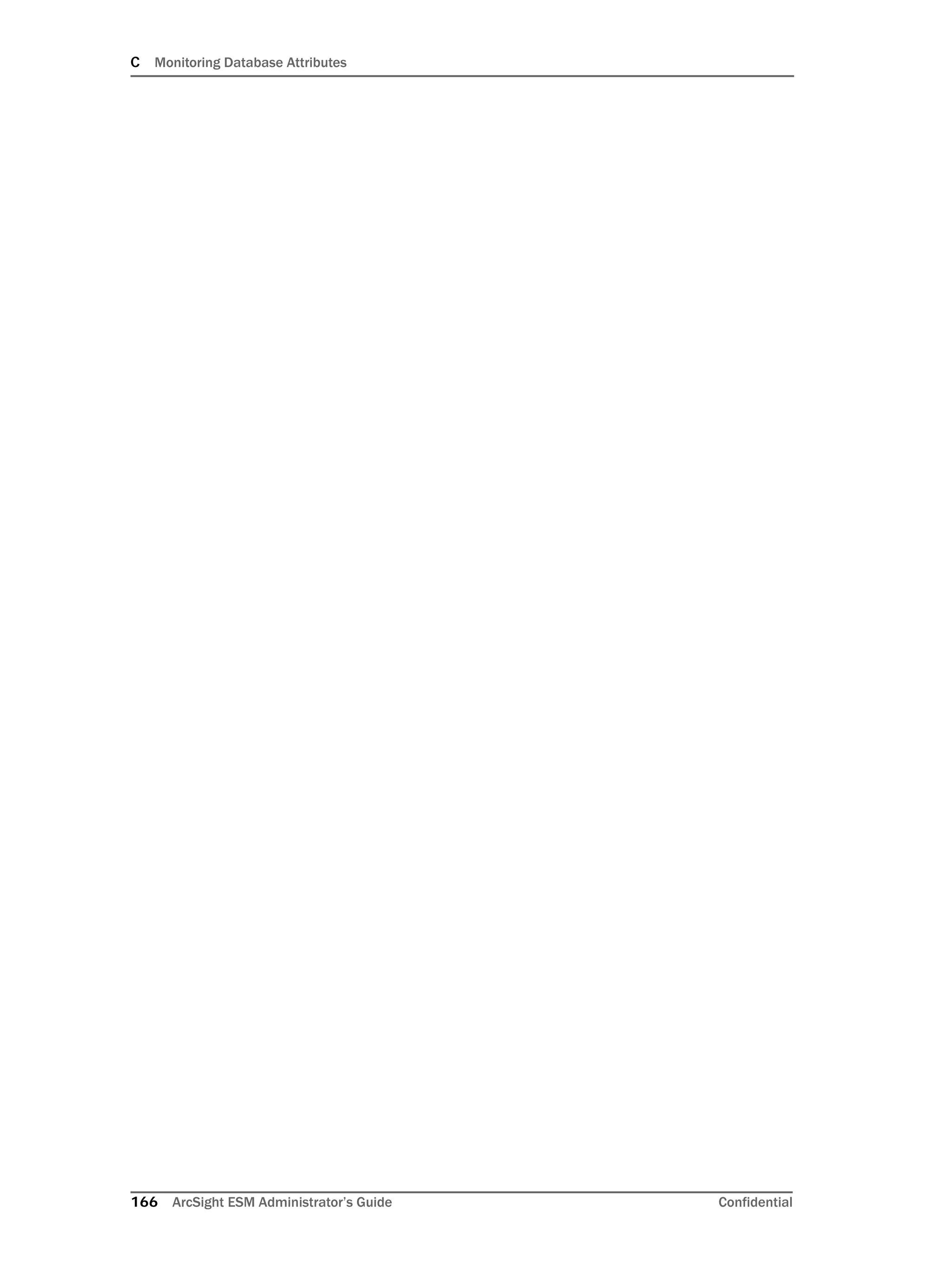 C Monitoring Database Attributes
166 ArcSight ESM Administrator’s Guide Confidential
 