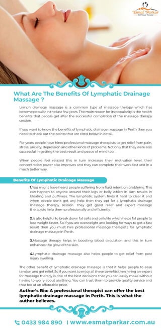 What Are The Benefits Of Lymphatic Drainage Massage