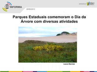 Laura Narciso
20/09/2013
Parques Estaduais comemoram o Dia da
Árvore com diversas atividades
 