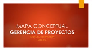 MAPA CONCEPTUAL
GERENCIA DE PROYECTOS
ESMERALDA MOLINA SEGURA
UDES 2016
 